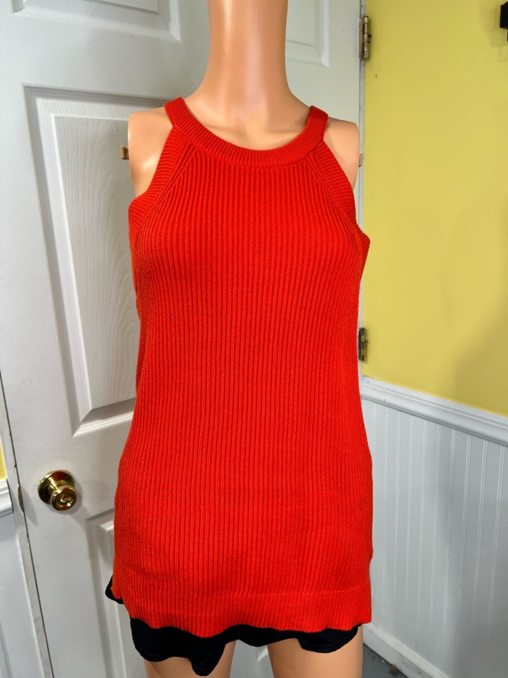Old Navy Red Ribbed Knit Tank Top